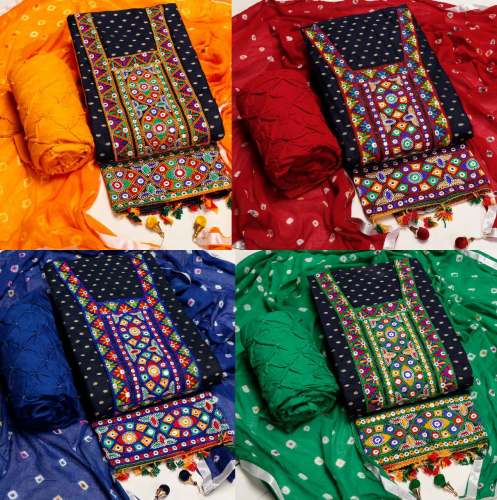 Cotton Bandhej Dress Material by vihan creation