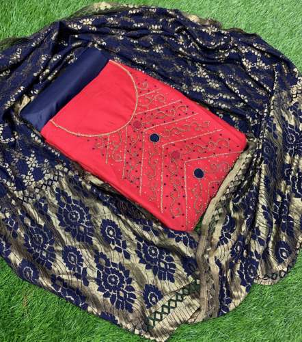 Cotton Hand work Dress Material