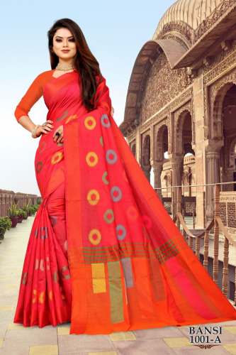 Designer jacquard Cotton saree by Vijayalaxmi Fashion