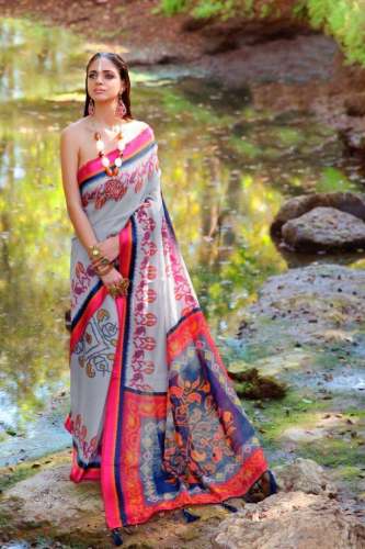 Exclusive Linen Saree by n p creation