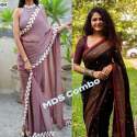 Jute And White Lace Joya Silk Combo Saree
