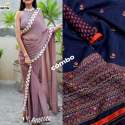 Jute And White Lace Joya Silk Combo Saree thumb 2