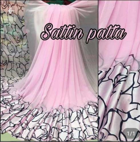 Satin Patta Saree by n p creation