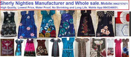 Sherly Nighties Manufacturer, Whole sale