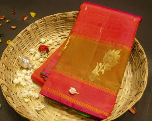 Rose Kanchipuram Silk Saree by Vivaaha Silks Kanchipuram