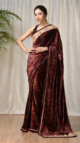 Fancy Exclusive Velvet Sarees by Manisha Enterprises