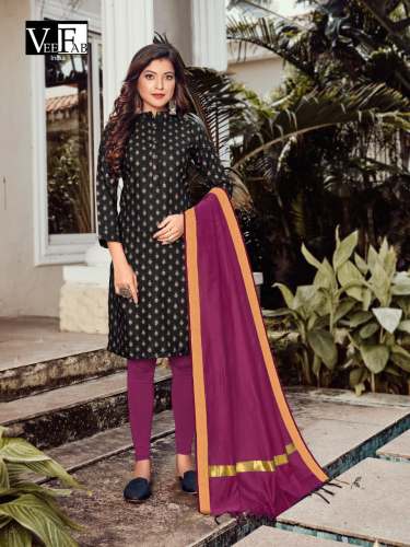 Casual Cotton Slub Kurti With Duppata Set 