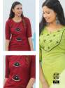 Rayon Weaved Textured Pattern Kurti thumb 2