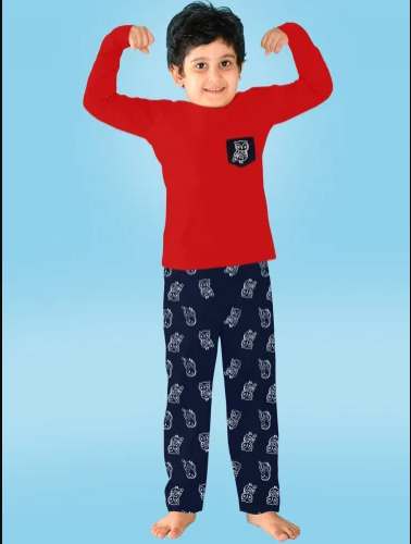 Cotton Fabric Kids Boy Night suit  by Fun Krafts