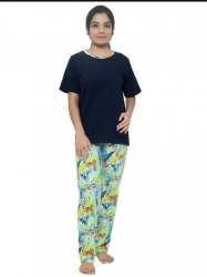 Printed Round Neck Girl Kids Nightwear