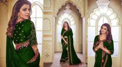 Heavy work Embroidered Silk Saree