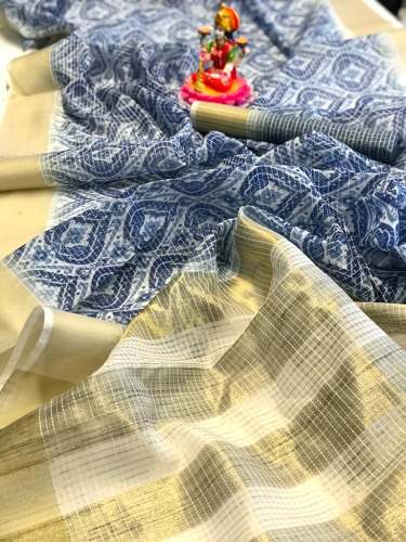 Multicolored Digital Printed Silk Kalamkari Saree