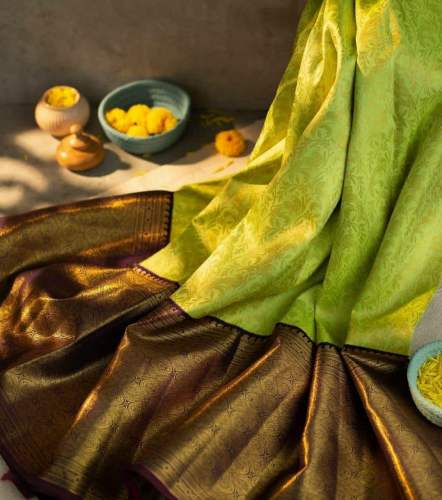 Rustle Green Kanchipuaram Silk Saree