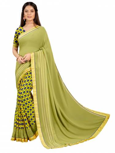 Daily wear Georgette Lace Boarder saree  by heena fashion