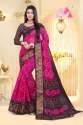 Fancy Cotton Linen Bandhani Saree thumb 1