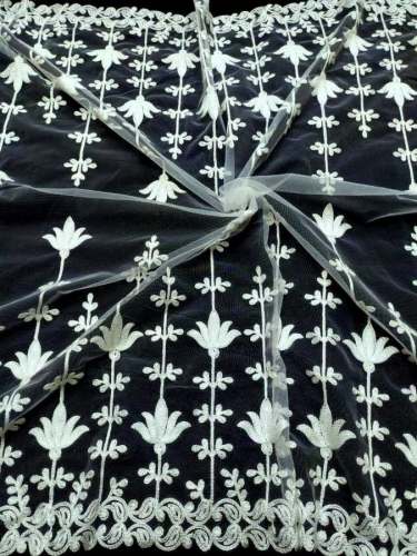 Net Aari Embroidery Work Dyeable Dupatta for girls