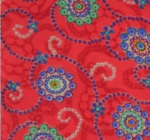 	Red color Digital Print Rayon Fabric by Momai Creation