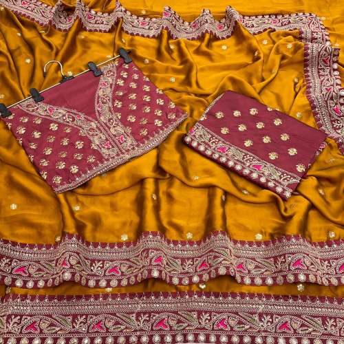 MASHROOM SILK SAREE by dhanlaxmi textiles