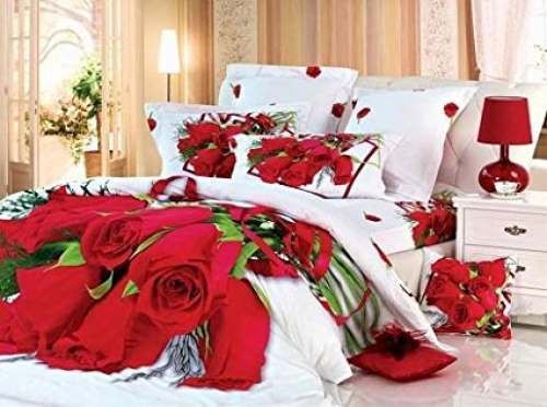 3D Flower Print Bed Sheet by anil fashions private limited