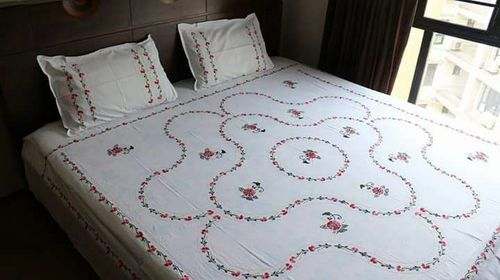 Embroidered Printed Bed Sheet  