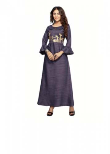 Blue Designer Rayon Kurtis | Silver Design