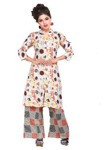 Designer Kurtis Set With Multi-color Print