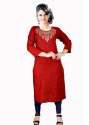 Designer Kurtis With Multi-color  Embroidery