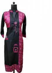 Designer Rayon Kurtis With Abstract  Print