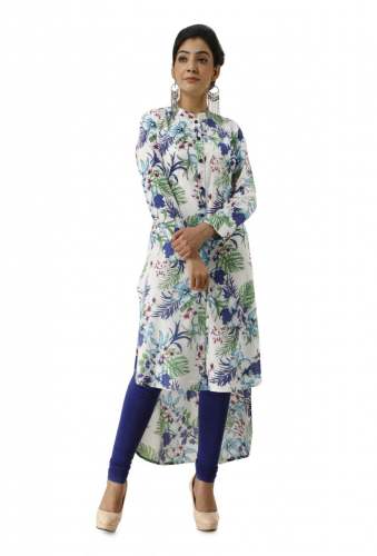 Designer Trail Cut Kurti | Multicolor Floral Print