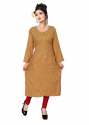 Mustard Designer Kurtis With Silver Design