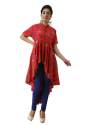 Red Indo Western Printed Designer Kurtis