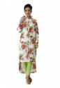 White Trail Cut Kurtis| Multi-color Floral Print thumb 1