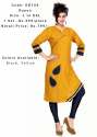 Yellow Designer Kurtis With Black And White Patch thumb 1