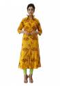 yellow-designer-long-kurti-with-multi-color-print