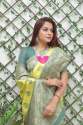 Lemon Color Jacquard Border Lichi Silk Saree thumb 1