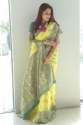 Lemon Color Jacquard Border Lichi Silk Saree thumb 2