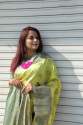 Lemon Color Jacquard Border Lichi Silk Saree thumb 5
