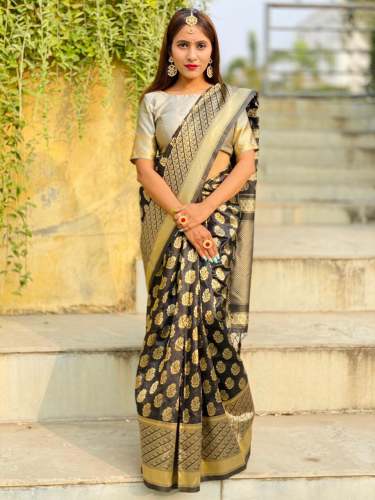 Trendy Soft Lichi SIlk Sparkel Jari Saree by Avira Fab