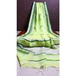 Aatmani Printed Linen Handloom Saree 