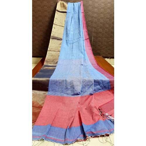 Elegant Copper Border Cotton Saree  by Aatmani