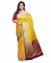 Yellow Pure Banarasi Silk Saree  thumb 1