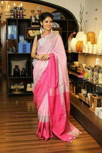 Pure Linen  Printed Saree