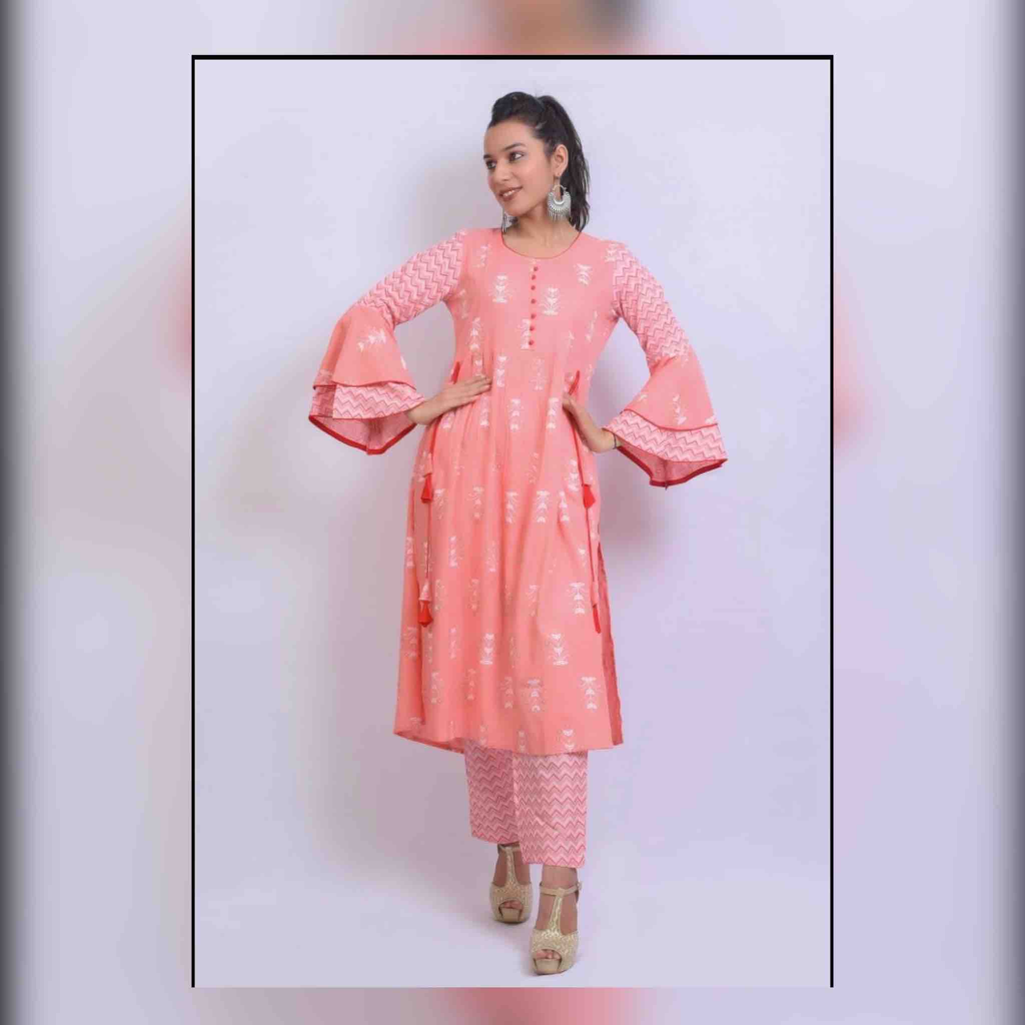 Women Kurta and Pant Set Pure Cotton by Crinol INDIA