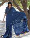 Designer Indigo Blue Printed Saree thumb 2