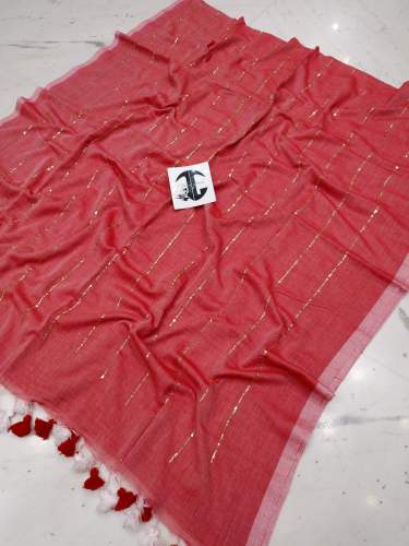 Exclusive chain woven Mul cotton Saree