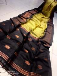 Exclusive Hand weaving Dhanshiri Linen Saree