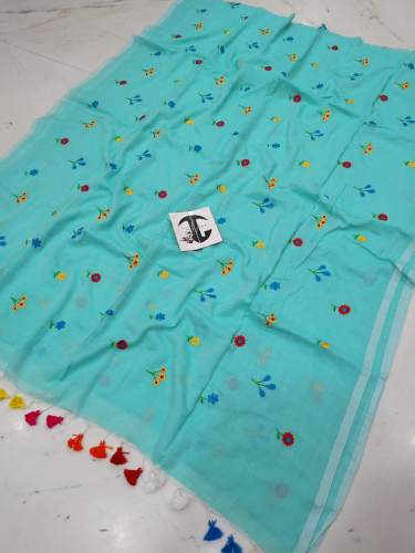 Exclusive Mal cotton Embroidery Saree by tanti ghar
