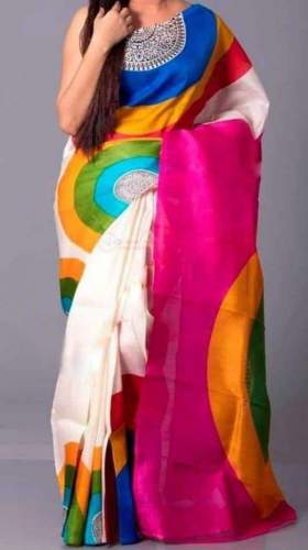Exclusive Murshidabad Pure Silk Block print saree