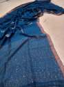 Exclusive Pure Linen Sequence Saree thumb 13