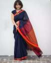 Fancy Plain Khadi Cotton Saree thumb 2
